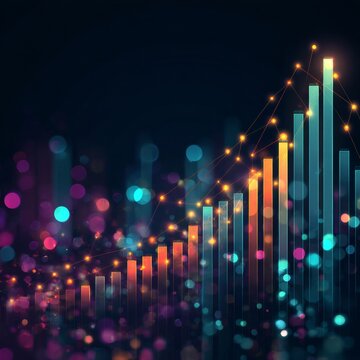 The next web: visualizing glowing network interfaces. Stock performance. Innovative tech visuals: a rich tapestry of advanced connectivity. Business expansion. Investment trends.