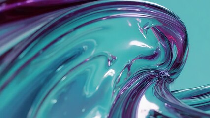 Flowing iridescent liquid creating an abstract metallic wave - Powered by Adobe