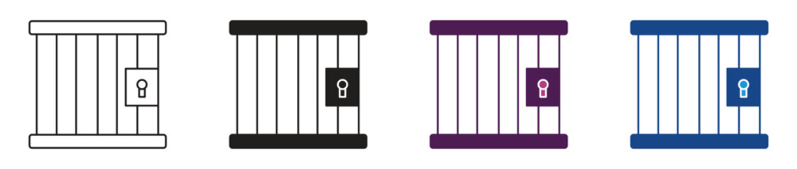  Jail icon symbol collection on white background. Vector illustration.