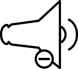 Volume Down Audio Sound Decrease Icon Line Art