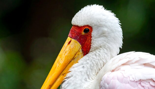 Close-up of a Yellow-Billed Stork with Striking Plumage. - Powered by Adobe