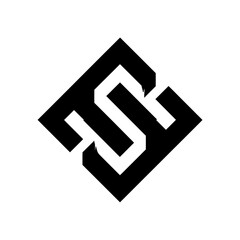 Abstract geometric logo design in black and white modern branding concept