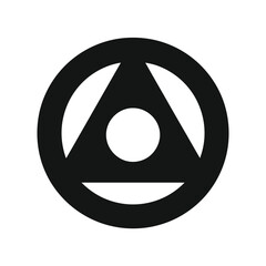 Abstract geometric symbol in black and white design for conceptual illustration