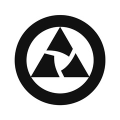 Abstract graphic design element geometric triangles within a circular frame