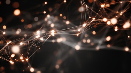 Beyond connections: the enchanting glow of future networks. Designer fashion. Slightly altered network with bright nodes and adjusted line positions. Luxury apparel. Extravagant style.