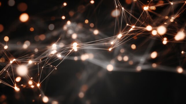 Beyond connections: the enchanting glow of future networks. Designer fashion. Slightly altered network with bright nodes and adjusted line positions. Luxury apparel. Extravagant style.