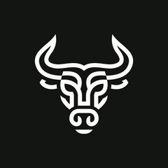 Abstract Bull Head Logo. Vector Bull Logotype.