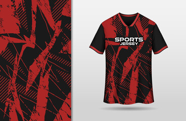 Abstract grunge black and red background for sports jersey design