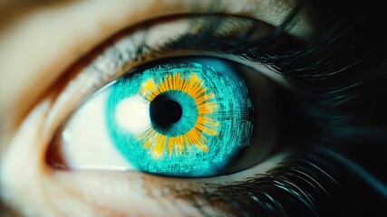 Human eye with futuristic bionic digital technology - Powered by Adobe