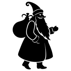 Cartoon wizard with magic wand