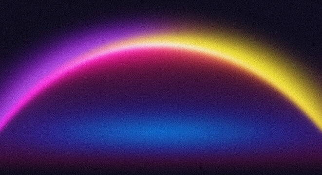 Vibrant gradient arc with grainy texture creates a dreamy, modern backdrop perfect for technology and creative projects
