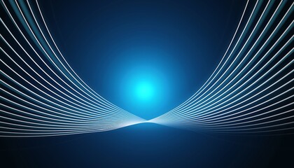 Blue Light Trails Abstract Curve Design with Glowing Effect for Modern Backgrounds