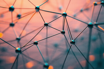 A picture showing a close up of a complex network