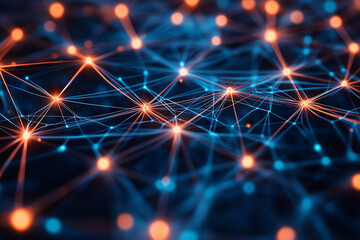 A picture showing a close up of a complex network