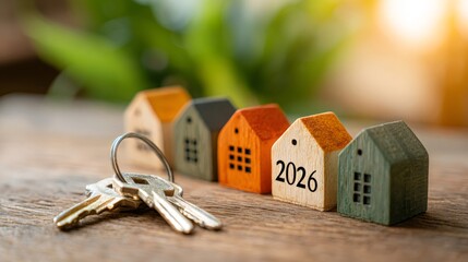 House models with 2026 showing real estate future planning