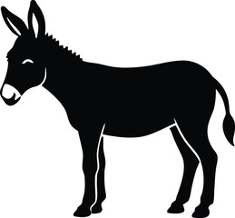 donkey isolated icon. Domestic farm animal vector silhouette