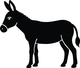 donkey isolated icon. Domestic farm animal vector silhouette