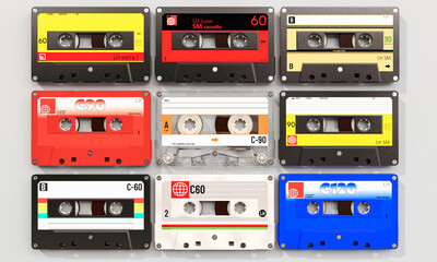 3d audio cassette tapes retro