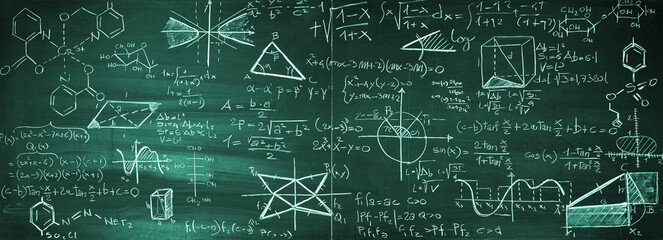 Math and science chalkboard background