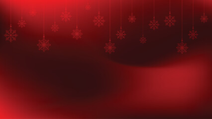 Red Christmas Background With Snowflakes Vector