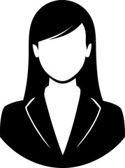 Professional vector icon of a businesswoman in a suit for use in digital media and design