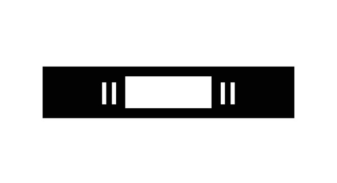 Black horizontal border design element for graphic use  