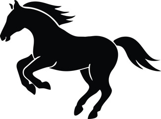 Horse vector illustration, Isolated farm animal graphic