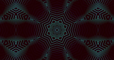 Displaying central star motif in vector wallpaper with concentric-rings, teal-strokes on burgundy