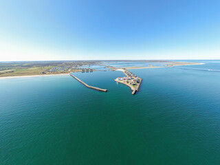 Aerial Drone View of Olpenitz Harbor - Luxury Holiday Homes & Marina on Baltic Sea Coastline