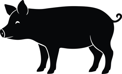 Simple pig icon, Domestic livestock vector symbol
