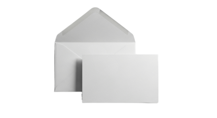 Empty Envelope Mockup on Transparent Background
