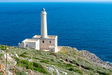 Punta Palascia lighthouse at Capo d'Otranto, the most eastern point in Italy