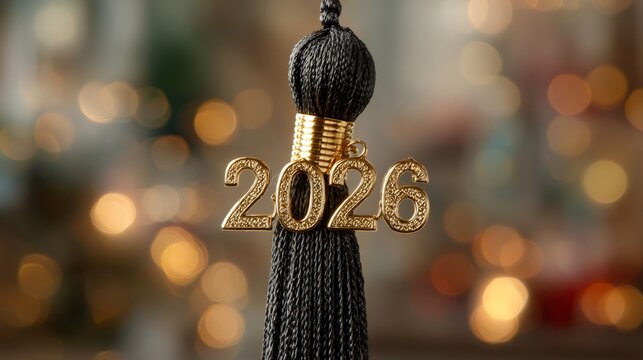 Graduation tassel with golden 2026 charm
