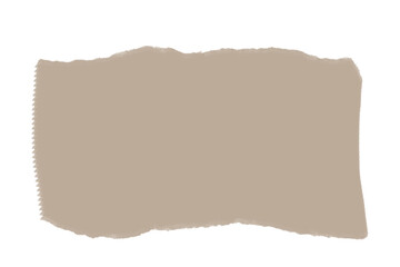 Beige Torn Paper Texture Isolated on White Background for Collage and Design