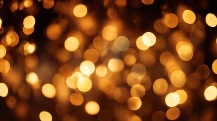 Obraz premium Golden bokeh lights create warm ambiance during evening