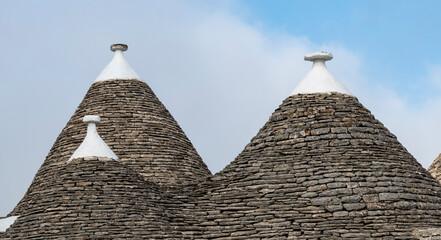 Detail of the roofs of the Trulli in Alberobello, Apulia