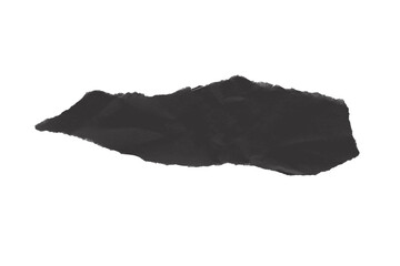 Black Torn Paper Texture Isolated on White Background for Collage and Design