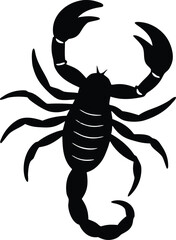 Isolated scorpion silhouette. Dangerous wildlife creature vector graphic