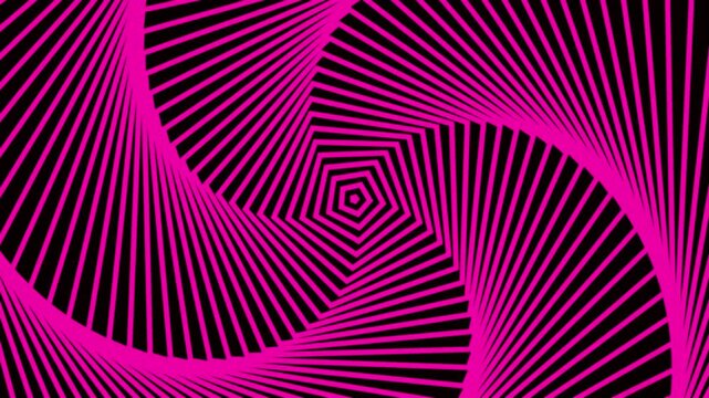 Pink neon spiral geometric rotation