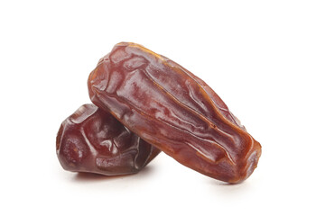 Golden Brown Dried Dates Fruit on White Background - Premium Quality Sweet Natural Snack