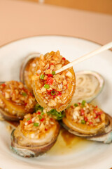 Steamed Abalone with Garlic Vermicelli - Chinese Seafood Delicacy