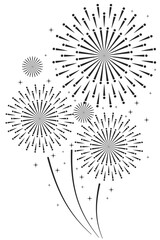 Obraz premium new year's fireworks isolated on a transparent background. Vector illustration