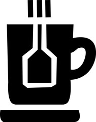 Coffee mug and tea cup vector icon , Black silhouette collection with steam and heart symbols for cafe logo, coffee shop branding, menu design or hot drink element. isolated on transparent background