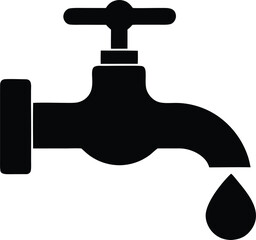 Water tap vector icon, Faucet or plumbing graphic