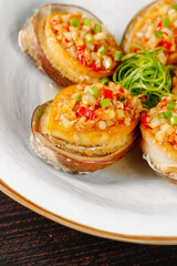 Steamed Abalone with Garlic Vermicelli Noodles in Shells - Gourmet Chinese Seafood Dish