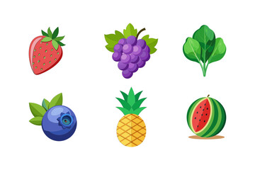 set of fruits icon