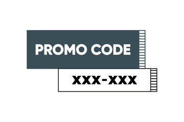 Modern cartoon template with promo code. Enter the promo code to use the discount. Modern design. Vector illustration.
