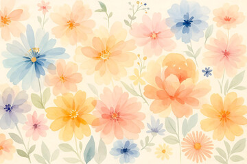 Watercolor Floral Background – Soft Botanical Texture for Design and Print