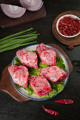 Raw Rabbit Heads with Spices Chongqing Chinese Cuisine Traditional Food Ingredients