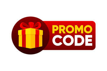 Modern cartoon banner with promo code. Enter the promo code to use the discount. Modern design. Vector illustration.